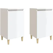 vidaXL Nachtschrank 2 Stk. 40 x 35 x 70 cm Hochglanz-Weiß