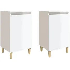 vidaXL Nachtschrank 2 Stk. 40 x 35 x 70 cm Hochglanz-Weiß