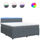 vidaXL Boxspringbett 180 x 200 cm Dunkelgrau