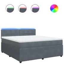 vidaXL Boxspringbett 180 x 200 cm Dunkelgrau