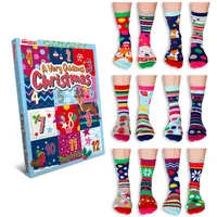 United Oddsocks Adventskalender 12 Weihnachtstage Oddsocks Socken Weihnachtskalender für Frauen in 37