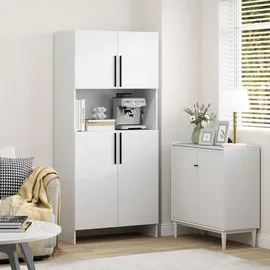 Homcom Küchenbuffet mit Mikrowellenablage 79 x 40 x 175 cm Weiß