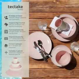 Tectake Kombiservice 30-tlg. rosa