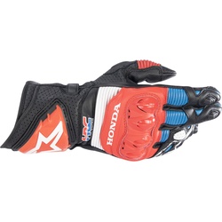 Alpinestars Honda GP Pro R3 Motorradhandschuhe, schwarz-rot-blau, Größe L für Männer