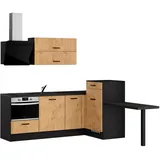 Impuls Küchen Winkelküche L-Form 225 x 241 cm schwarz