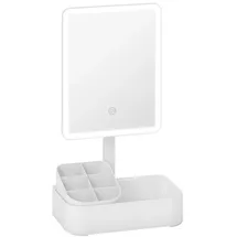 Homcom Led-Schminkspiegel, Weiß Kunststoff, 13.8x38x22 cm, Spiegel, Schminkspiegel