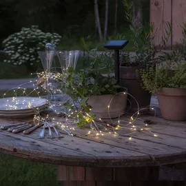 Star Trading Solar Lichterkette 200 LEDs warmweiß 19,9m Lichtsensor