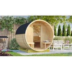 Fasssauna WEKA "198", beige (natur), Saunaofen, integrierte Steuerung, 9 kW, Saunen