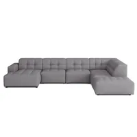 Emoebel24 Ecksofa U-form rechts 364x262x70 cm modular Sofa Bergi Graphit - Grau