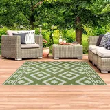 HGTRH Balkon Teppich Wasserfest Outdoor, Outdoor Teppich 200x300 Geometrie Gefloch Tenteppich für DraußEn Wohnmobil Kunststoff Strohteppich Faltbare Tragbar Wetterfest AußEnteppich