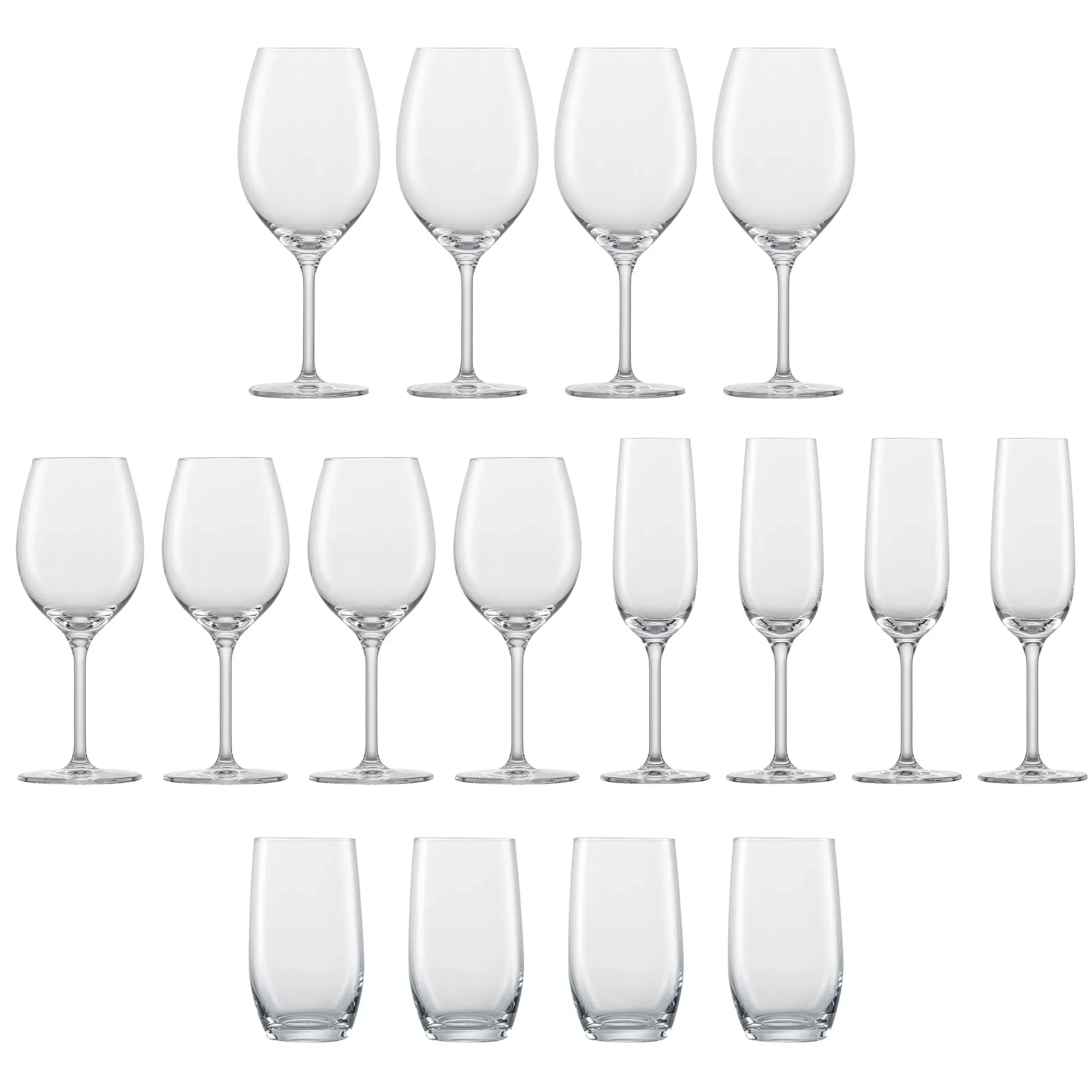 SCHOTT ZWIESEL Serie FOR YOU Set 4 x Bordeaux 4 x Charonnay 4 x Sekt 4 x Allround