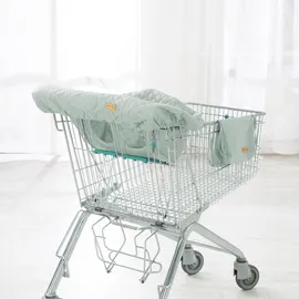 roba Einkaufswagenschutz 'roba Style' inkl. Tragerucksack - Gepolsterter Schutzbezug für Babys & Kleinkinder - Universal passend - Frosty Green