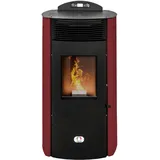 STUFE A PELLET ITALIA Siberia Aria New 18 KW | Pelletöfen Effizienz 91% Heizt 180m2 Autonomie 30 Std Programmierbar 5 Geschwindigkeiten und Kräfte 24 Monate Garantie Rot