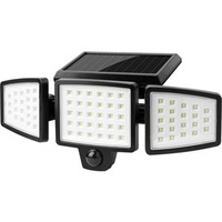 Lepro LED-Außenstrahler 12W, 1.000 lm, Bewegungsmelder, Solar + Akku, schwarz