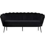 VCM ebuy24 Sofa 3 Personen velour Schwarz