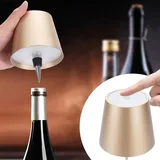 ideoon lights Akku Flaschenlampe Gold