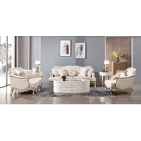 JVmoebel Sofa Wohnzimmer Sofagarnitur 3+2+1 Sitzer Set Polster Couchen Stoff, Made in Europe weiß