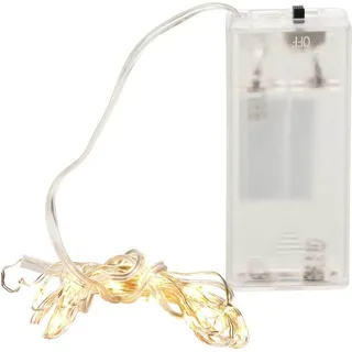 Cepewa LED Lichterkette Draht 0,9 m Warmweiß Silber