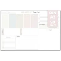 Schreibtischunterlage Papier A3, Wochenplaner Block A3, Undatiert Kalender 2026,