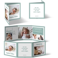 Taufeinladungen (10 Stück) - Bildreich im Wickelfalz - Taufkarten Taufe Einladungskarten