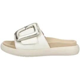 Gabor Pantolette GABOR Damen, Gr. 38, weiß, silber, Glattleder, Schuhe Pantolette,