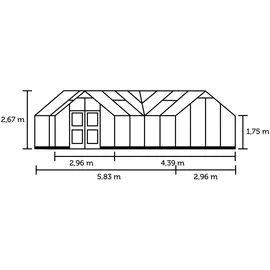 Juliana Orangerie Gewächshaus Alu Anthrazit ESG 3 mm 21,5 m2