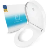 Benkstein Benkstein® Toilettendeckel mit Absenkautomatik D-Form weiß – antibakterieller WC Sitz – Quick-Release zur einfachen Reinigung – einfache Montage – Urea-Duroplast – abnehmbar – bis 150 kg belastbar