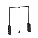 Emuca - Kleiderlift für Garderoben Hang, 600 - 830, Schwarz, Stahl Und Kunststoff