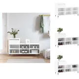 Vidaxl - Schuhregal Hochglanz-Weiß 102x36x60 cm Holzwerkstoff - Schuhschrank - Schuhregal - Holzwerkstoffmöbel - Garderobe - Aufbewahrungsbox