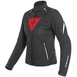 Dainese Laguna Seca 3 D-Dry Jacket, Motorradjacke Wasserdicht Cordura, Damen, Schwarz/Lava Rot/Weiß, 40