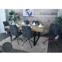 MCW 6er-Set Esszimmerstuhl MCW-N99, Küchenstuhl, drehbar Auto-Return, Stoff/Textil Chenille