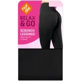 NUR DIE Damen Scrunch Leggings - schwarz