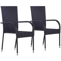 vidaXL Gartenstuhl 55 x 53 x 95 cm schwarz 2 St.