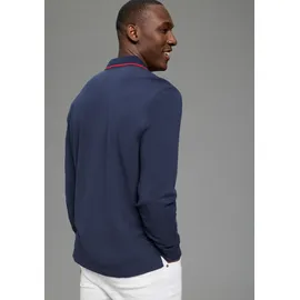 delmao Langarm-Poloshirt blau XXL