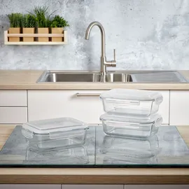 GRIZZLY Frischhaltedose braun rechteckig 1,04 l 3-teiliges Set