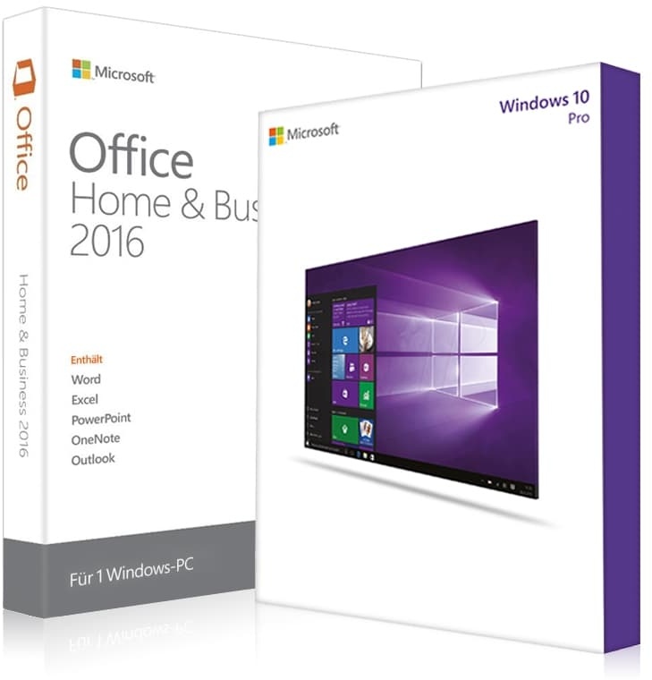 Windows 10 Pro + Office 2016 Home & Business 32/64 Bit