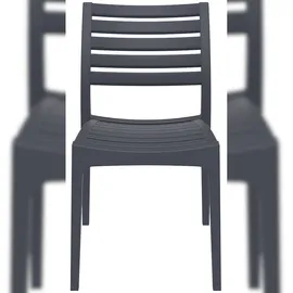 CLP Ares Gartenstuhl 48 x 58 x 82 cm dunkelgrau 2er Set