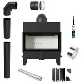 Kamineinsatz-Luftkamin KRATKI FLOKI L 12 kW fi 200 Rohrset