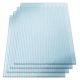 Vivodo® Doppelstegplatten transparent PC [16/20 mm] – Made in Germany | Schlagfeste Hohlkammerplatten für Terrasse & Carport | 3er, 4er oder 5er Set | Längen: 2m – 4m (4, 400, Zentimeter)