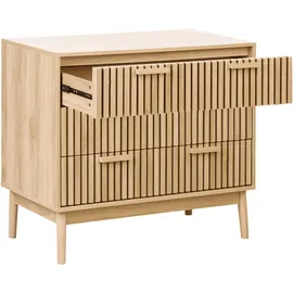 Beliani Kommode Lynwood 3 Schubladen Hellbraun