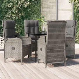 vidaXL Garten-Essgruppe 5-tlg. Schwarz/Grau