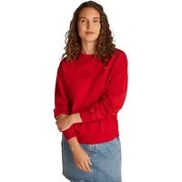 Tommy Hilfiger Damen Sweatshirt Contrast Flag Regular Fit, Rot