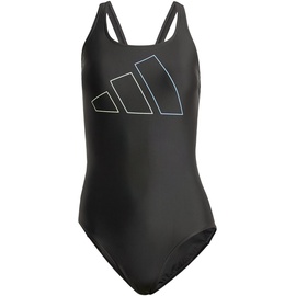 adidas Women's Big Bars Swimsuit Badeanzug, Black, 42