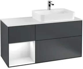 V&B Waschtischunterschrank Finion 120cm, Pl w m, Rg l g w La, md bl. m Lac