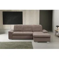 WERK2 Ecksofa Carmen, Sofa, Eckcouch mit Schlaffunktion, Bettkasten und Sitztiefenverstellung, braun