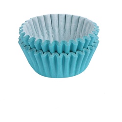 Miss Bakery’s House Muffinform Mini Muffinförmchen, (Türkis 200-tlg), kleine Papierbackförmchen für Mini-Cupcakes und Minimuffins blau