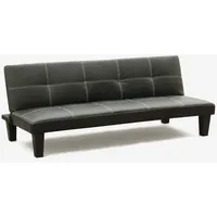 Günstiges Topazio 3-sitzer Kunstleder Schlafsofa Klappsofa - Schwarz