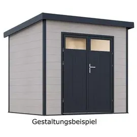Wolff Finnhaus WPC-Haus Nives 2724, anthrazit/hellgrau