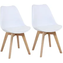 Svita Esszimmerstuhl MATS Kunstleder Weiß 2er Set