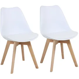 Svita Esszimmerstuhl MATS Kunstleder Weiß 2er Set